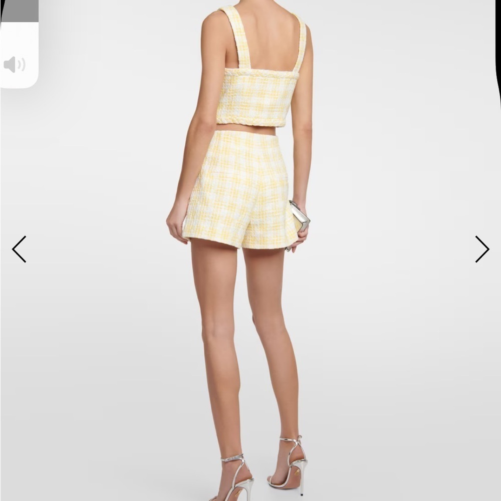 Veronica Beard Jazmin Short Tweed Pale Yellow White Wide Leg High Waist Sz 6 NEW - Picture 16 of 16